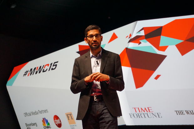 バルセロナのMobile World Congress2015でのサンダー・ピチャイ